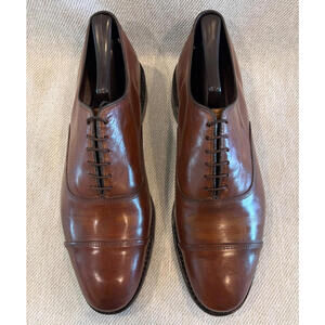 Allen Edmonds Park Avenue 9 E  Coffee Leather Cap Toe Oxford Shoes Made in USA